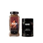 RAGE COFFEE Combo - Flavoured Instant Coffee With Drinking Chocolate Powder Mix Bottle | Dark Chocolate Flavoured Coffee | 100 Gms Each | Chocolate, Hot Or Cold Coffee - Fast Shipping to USA & Canada