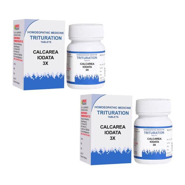 Dr. Bakshi's BAKSON'S HOMOEOPATHY CALCAREA IODATA -3X TABLETS (100 UNITS) - Pack of 2