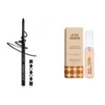 Just Herbs Retractable 2 In 1 Herbal Pencil Eyeliner + Kajal - Black 0.3G & Luxury Scent Long Lasting Silk & Spice Travel Friendly Perfume 10Ml Combo, Matte Finish - Fast Shipping to USA & Canada