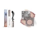 Just Herbs Serum Infused Volume Boost Mascara Highly Pigmented Waterproof Long Lasting 8ml & Just Herbs Lumi Glow Pressed Highlighter for Face Makeup Shea Butter + Vitamin C, 3.5 g (The Moon) - Fast Shipping to USA & Canada