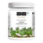 Kapiva Virgin Cold-Pressed Coconut Oil 500ml | 100% Pure, Unrefined, Organic & Edible | For Cooking, Skin & Baby Care, Oil Pulling | Coconut Oil For Hair | Keto Friendly - Fast Shipping to USA & Canada