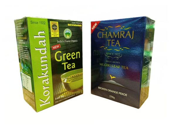 KORAKUNDAH Organic Green Tea 250 g | CHAMRAJ Nilgiri Leaf Tea (BOP) 250 g | Pack of 2 | Total 500 g | India's Finest Organic Tea | Rich in Antioxidants | Chamraj Nilgiri Tea - Fast Shipping to USA & Canada