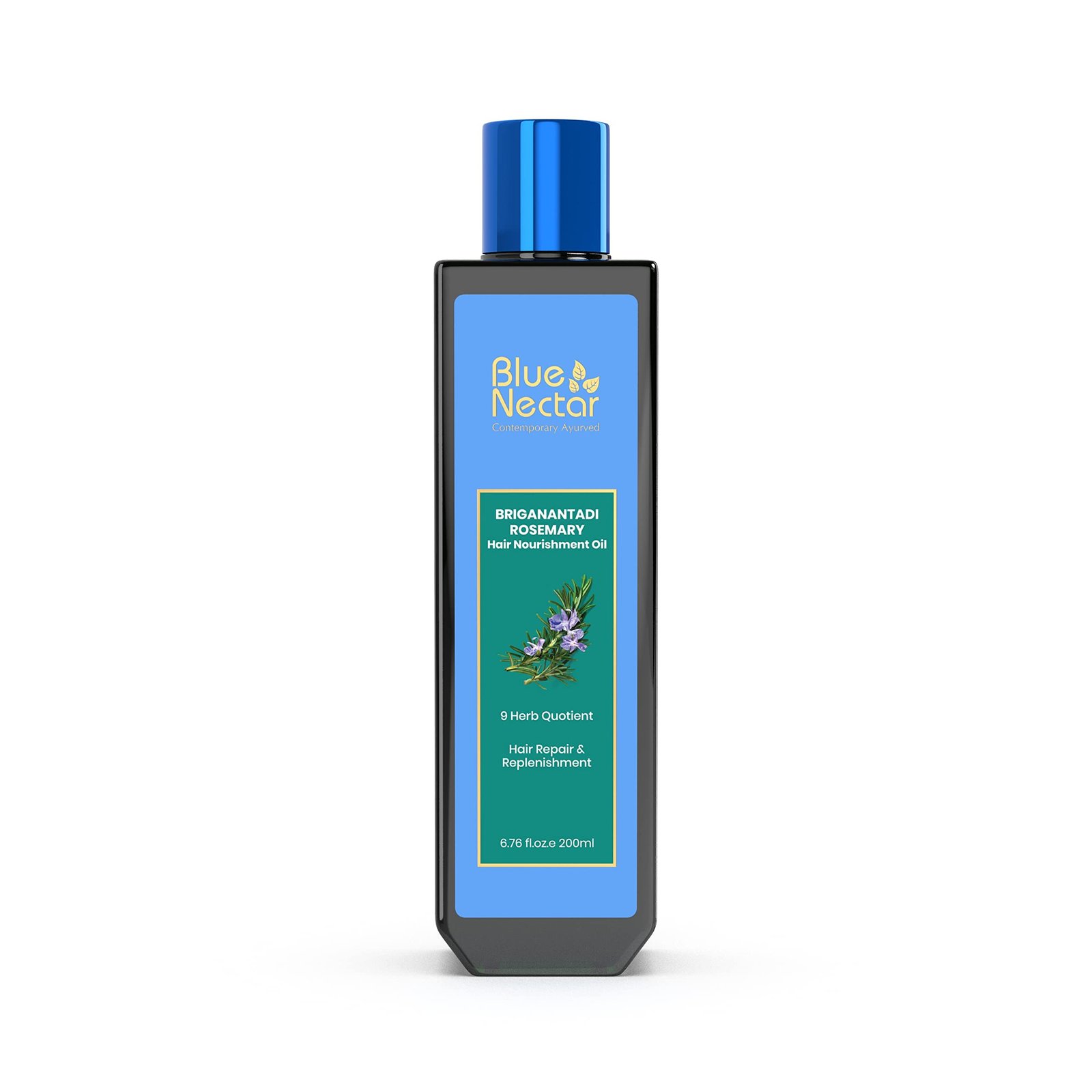 Version 1.0.0 Blue Nectar Rosemary Oil for Hair Growth with Bhringraj Oil for Hair | Natural Alternate for Redensyl | Non- Sticky Ayurvedic Hair Oil with Amla Hair Oil (9 Herbs,200ml) - Fast Shipping to USA & Canada - Image 1