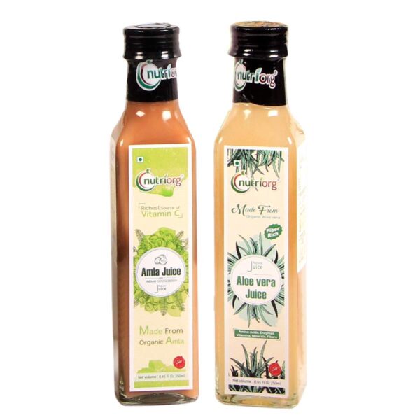Nutriorg Detox Pack Amla & Aloe vera Juice 500 ml (Pack of 2 * 250 ml) | Immunity Booster - Fast Shipping to USA & Canada
