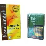 KORAKUNDAH Organic Black Tea 250 g|KORAKUNDAH Tulsi Green Tea 25 Dip Bags|Pack of 2|Total 300g |India's Finest Chamraj Nilgiri Tea - Fast Shipping to USA & Canada