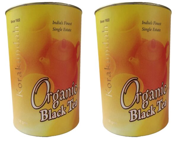 Korakundah Organic Black Tea Tin 100 g (Pack Of 2) Since 1922-Very Special Kind Of Tea - Fast Shipping to USA & Canada
