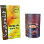 KORAKUNDAH Organic Black Tea 250 g|CHAMRAJ Saffron Turmeric Black Tea 100 g|Pack of 2|Total 350g |India's Finest Chamraj Nilgiri Tea - Fast Shipping to USA & Canada