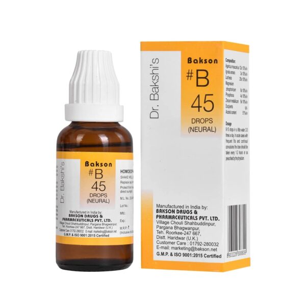 Dr. Bakshi's BAKSON'S HOMOEOPATHY # B 45 Neural Drops (30 ml)
