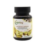 Nutriorg Castor Oil Capsules 60 Softgels Bottle | For Constipation Relief, Skin & Hair Care, Detoxification, Immunity Booster | Ricinus Communis Seed Oil for Women & Men - Fast Shipping to USA & Canada