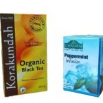 KORAKUNDAH Organic Black Tea 250 g | CHAMRAJ Peppermint Infusion 25 Dip Bags | Pack of 2 | Total 275 g | India's Finest Chamraj Nilgiri Tea - Fast Shipping to USA & Canada