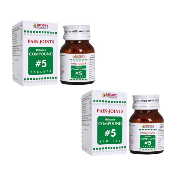 Dr. Bakshi's BAKSON'S HOMOEOPATHY COMPOUND #5 TABLETS-100 TABS (Pack of 2)
