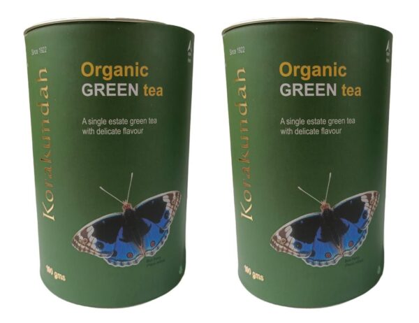 Korakundah Organic Green Tea 100g (Pack Of 2) Since 1922- Real Organic A Single Estate Rare tea with delicate flavour - Fast Shipping to USA & Canada