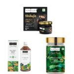 Kapiva Himalayan Shilajit/Shilajeet Resin, 20g, Kapiva Dia Free Juice, 1L & Kapiva Ashwagandha Gold Capsules, 183rd day harvested Potent Nagori Ashwagandha With Gold for Men & Women (60 Capsules) - Fast Shipping to USA