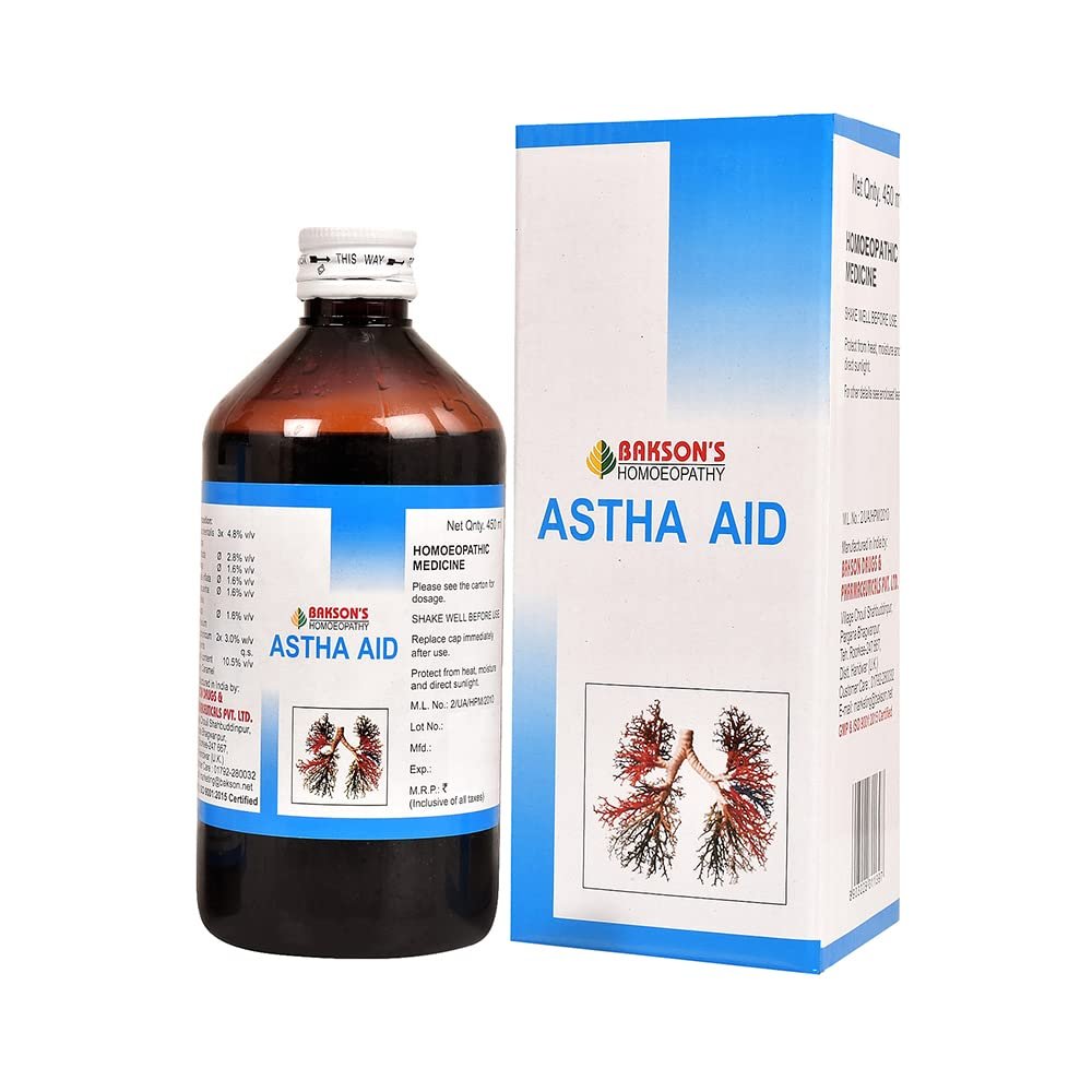 Version 1.0.0 Dr. Bakshi's BAKSON'S HOMOEOPATHY Astha Aid Syrup (450ml) - Image 1