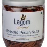 Lagom Gourmet Roasted Pecan Nuts 250g | No Salt | Dry Roasted | No Oil Used | All Natural | No Preservatives | No Additives | Gluten Free | Vegan | Plant Based | Non GMO | Nuts Dry Fruits - Fast Shipping to USA & Canada