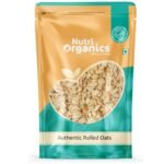 NutriOrganics Rolled Oats 1 Kg - Diet Food | 100% Wholegrain Jumbo Oats | Oats For Weight Management | High Fibre Breakfast | Rich In Protein - Fast Shipping to USA & Canada