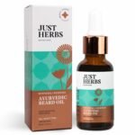 Just Herbs Ayurvedic Beard Oil for Growing Beard Faster with Bhringraj and Rosemary 30 ml - Fast Shipping to USA & Canada