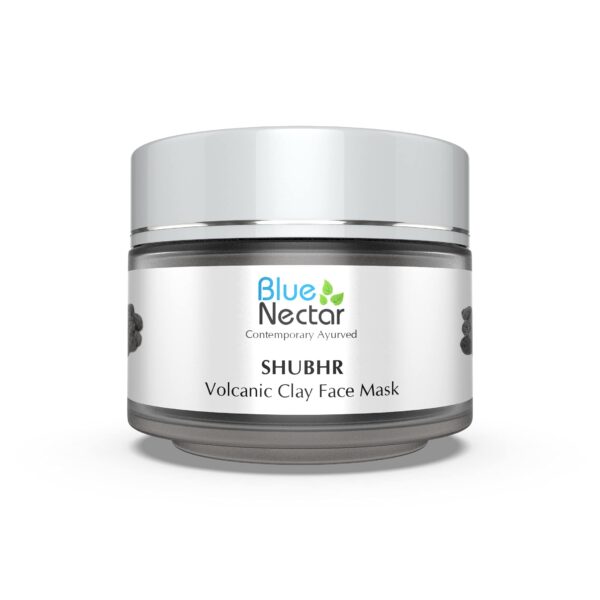 Blue Nectar Volcanic Face Clay Mask for Pores Tightening | Best Face Mask for Acne Prone Skin | Deep exfoliation with Volcanic Ash | Suitable for Oily & Combination Skin (13 herbs, 50g) - Fast Shipping to USA & Canada