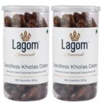 Lagom Gourmet Seedless Kholas Dates 1 kg | All Natural | No Preservatives | No Added Sugar | Gluten Free | Vegan | Plant Based | Non GMO | Dates Dry Fruits | Khajur | Khajoor | Khejur - Fast Shipping to USA & Canada