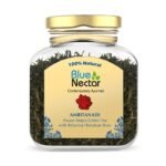 Blue Nectar Green Tea Leaves with Rose for Relaxation | Eco Friendly Glass Jar | 100% Natural, Handpicked from the Himalayas (50 gm + 15 gm Free) - Fast Shipping to USA & Canada