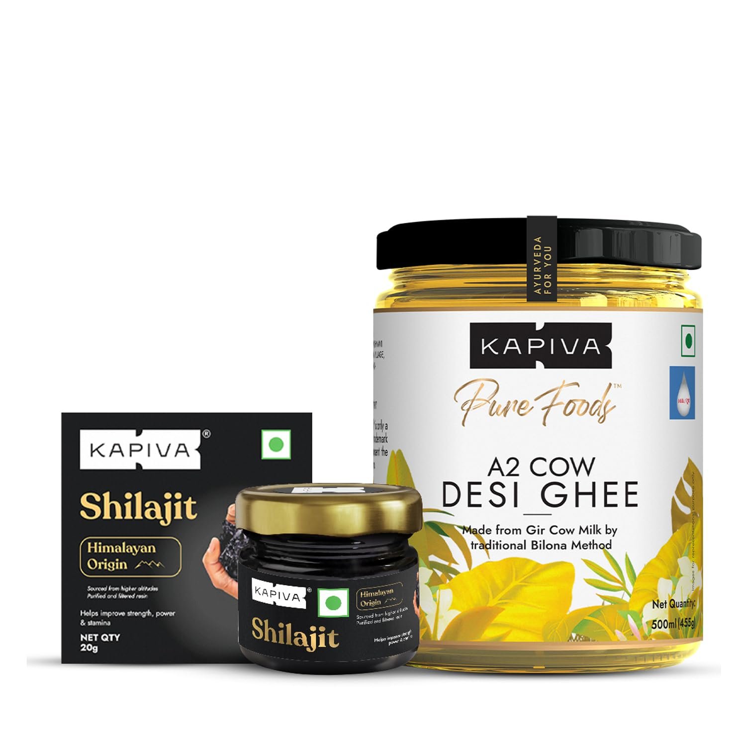 Version 1.0.0 Kapiva Himalayan Shilajit 20g And Kapiva A2 Desi Ghee 500g - Fast Shipping to USA - Image 1