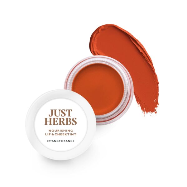 Just Herbs Lip and Cheek Tint Blush | Lip Tint & Stain for Women | Organic, Herbal & Natural Lip and Cheek Tint | Paraben Free Lip Tint | Long-lasting Tint (Tangy Orange)
