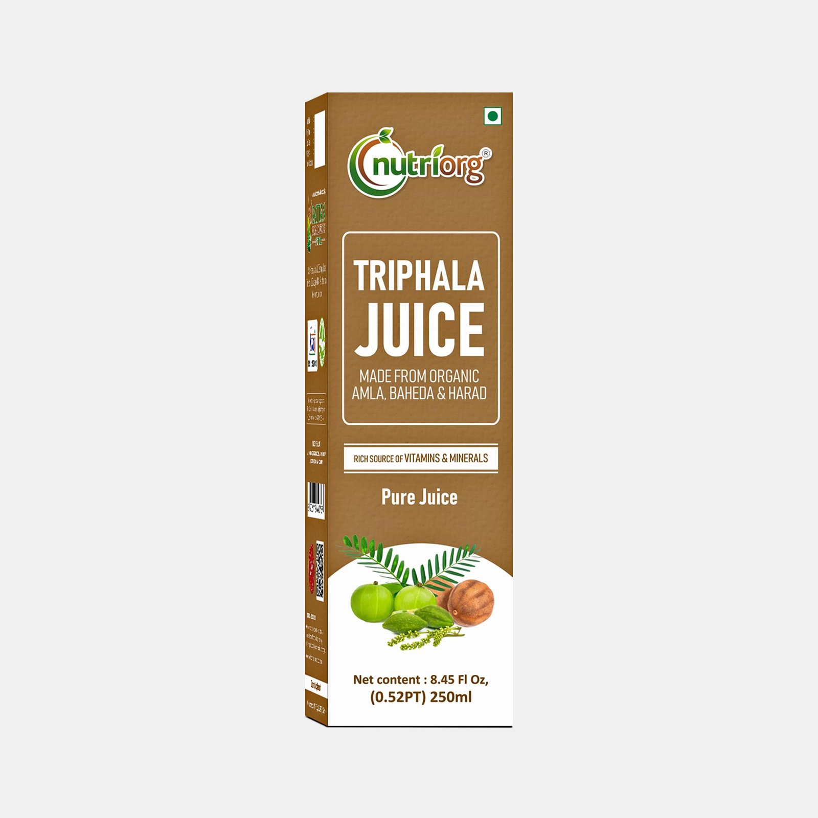 Version 1.0.0 Nutriorg Triphala Juice | 100% Natural & Ayurvedic | Supports Digestive Wellness & Relieves Constipation | Rich in Antioxidants | No Added Sugar | 250ml - Fast Shipping to USA & Canada - Image 1