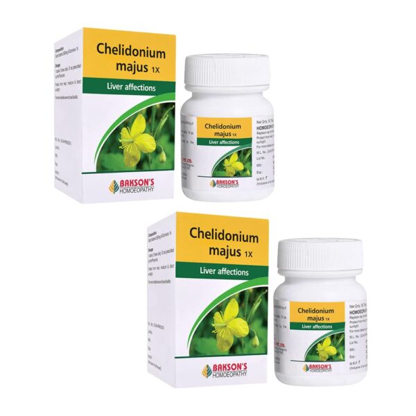Dr. Bakshi's BAKSON'S HOMOEOPATHY CHELIDONIUM MAJUS -1X-50TAB (Pack of 2)
