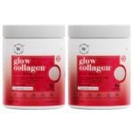 Wellbeing Nutrition Glow Collagen with Glutathione | Collagen Supplements for Women & Men | Marine Collagen Powder with SkinAx?, Resveratrol, Bromelain & Goji Berry | 250g - Tropical Bliss Flavor