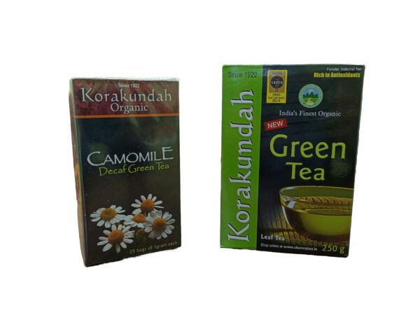 KORAKUNDAH Decaf Green Tea Dip Tea 25 g | KORAKUNDAH Organic Green Tea 250 g | Pack of 2 | Total 275 g | India's Finest Chamraj Nilgiri Tea - Fast Shipping to USA & Canada