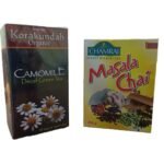KORAKUNDAH Decaf Green Tea Dip Tea 25 g | CHAMRAJ Masala Chai 250 g | Pack of 2 | Total 275 g | India's Finest Chamraj Nilgiri Tea - Fast Shipping to USA & Canada