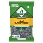 24 Mantra Organic Unpolished Urad Dal Black Whole/Black Gram Whole/Minapa pappu/Kali dal - 500gms | Pack of 1 | 100% Organic | Chemical Free & Pesticides Free - Fast Shipping to USA & Canada
