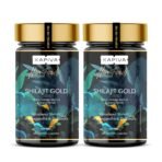 Kapiva Shilajit/Shilajeet Gold 60 Capsules | Contains 24 Carat Gold | For Stamina, Muscle Growth & Energy | Ashwagandha, Gokshura, Safed Musali & Other Action Herbs & 100% Ayurvedic (Pack of 2) - Fast Shipping to USA