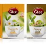 GTEE Green Tea Bags - Chamomile & Green Tea Bags - Ginseng, 25 Tea bags (Pack of 2) - Fast Shipping to USA & Canada