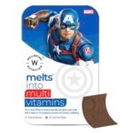Wellbeing Nutrition Marvel Captain America Melts | Multivitamin for Kids (6+) to Improve Overall Growth & Develpoment with Vitamin A, B-Complex, C, D & Iron | Tropical Berry Flavor (30 Oral Strips) - Fast Shipping to USA & Canada