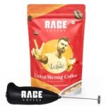 Rage Coffee Extra Strong Blend (200g) + Frother - Bold Coffee Experience with Perfectly Frothy Creations - Fast Shipping to USA & Canada