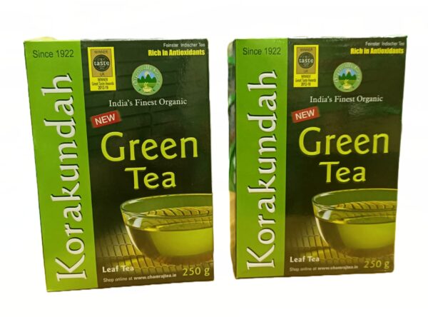 KORAKUNDAH Organic Green Tea 250 grams | Pack of 2 | Total 500 grams | India's Finest Organic Tea | Rich in Antioxidants | Chamraj Nilgiri Tea - Fast Shipping to USA & Canada