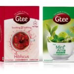 GTEE Green Tea Bags - Mint & Hibiscus Tea Bags, 25 Tea bags (Pack of 2) - Fast Shipping to USA & Canada
