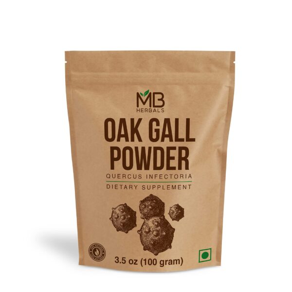 MB Herbals Pure Oak Gall Powder 100g / 3.5 oz - 100% Pure Quercus Infectoria/Majuphal/Manjakani - Fast Shipping to USA & Canada