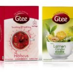 GTEE Green Tea Bags - Lemon & Ginger & Hibiscus Tea Bags, 25 Tea bags (Pack of 2) - Fast Shipping to USA & Canada