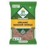 24 Mantra Organic Unpolished Masoor Dal/Red Lentil - 500 gms | 100% Organic | Chemical Free & Pesticides Free | Tastier & Rich Flavour - Fast Shipping to USA & Canada