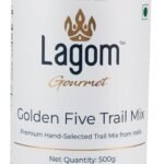 Lagom Gourmet Golden Five Trail Mix | Premium Dry Fruit Mix 500g | Dry Roasted | No Preservatives | No Added Sugar | Gluten Free | Vegan | Plant based | Non-GMO | Premium Nut Mix - Fast Shipping to USA & Canada