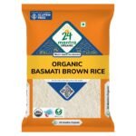 24 Mantra Organic Unpolished Basmati Rice Premium Brown/Basmati Brown Chawal - 1 Kg | Pack of 1 | 100% Organic | Chemical Free & Pesticides Free - Fast Shipping to USA & Canada