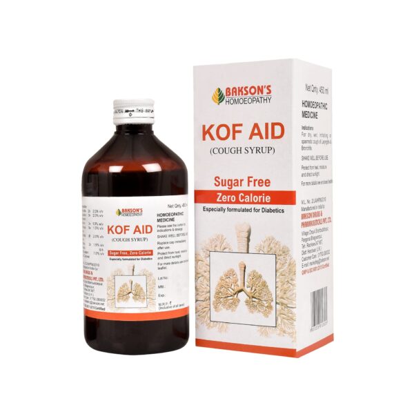 Dr. Bakshi's BAKSON'S HOMOEOPATHY Kof Aid (Sugar Free) Syrup (450ml)