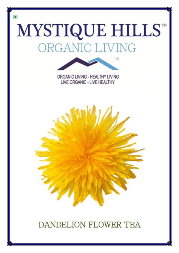 Mystique Hills - Organic Living Dandelion Flower Herbal Tea (100 g) - Fast Shipping to USA & Canada