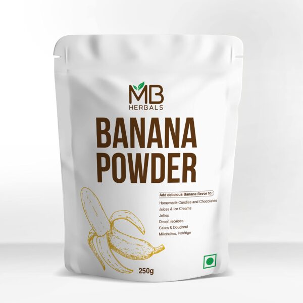 MB Herbals Banana (Ripe) Fruit Powder 250g | Baby Food | No added Sugar and Preservatives | Easy to Cook Porridge with Jaggery (Natural Sweetener) - Fast Shipping to USA & Canada