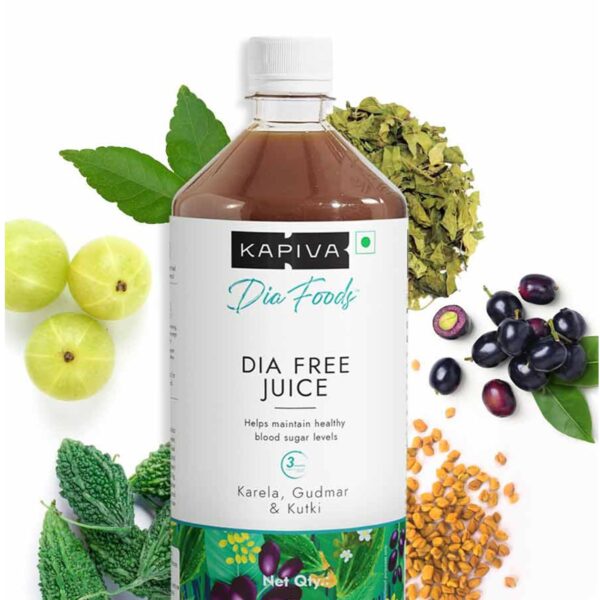 Kapiva Dia Free Juice 1L - Ayurvedic Sugar-Free Juice with Karela, Jamun, Amla & Gudmar for Blood Sugar Control - Fast Shipping to USA & Canada