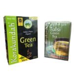 KORAKUNDAH Organic Green Tea (Mint) 250 g | KORAKUNDAH Tulsi Green Tea 25 Dip Bags | Pack of 2 | Total 300g | India's Finest Chamraj Nilgiri Tea - Fast Shipping to USA & Canada