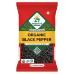 24 Mantra Organic Black Pepper - 100gms | Pack of 1 | Chemical Free & Pesticides Free | Unadulterated | Rich Flavour - Fast Shipping to USA & Canada