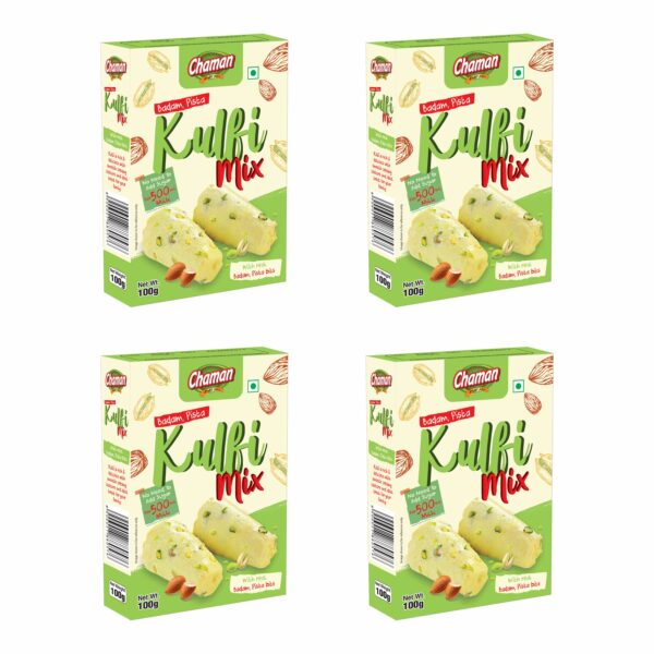 Chaman Instant Kulfi Powder Badam, Pista Mix 100G Ready To Cook(Pack Of 4)